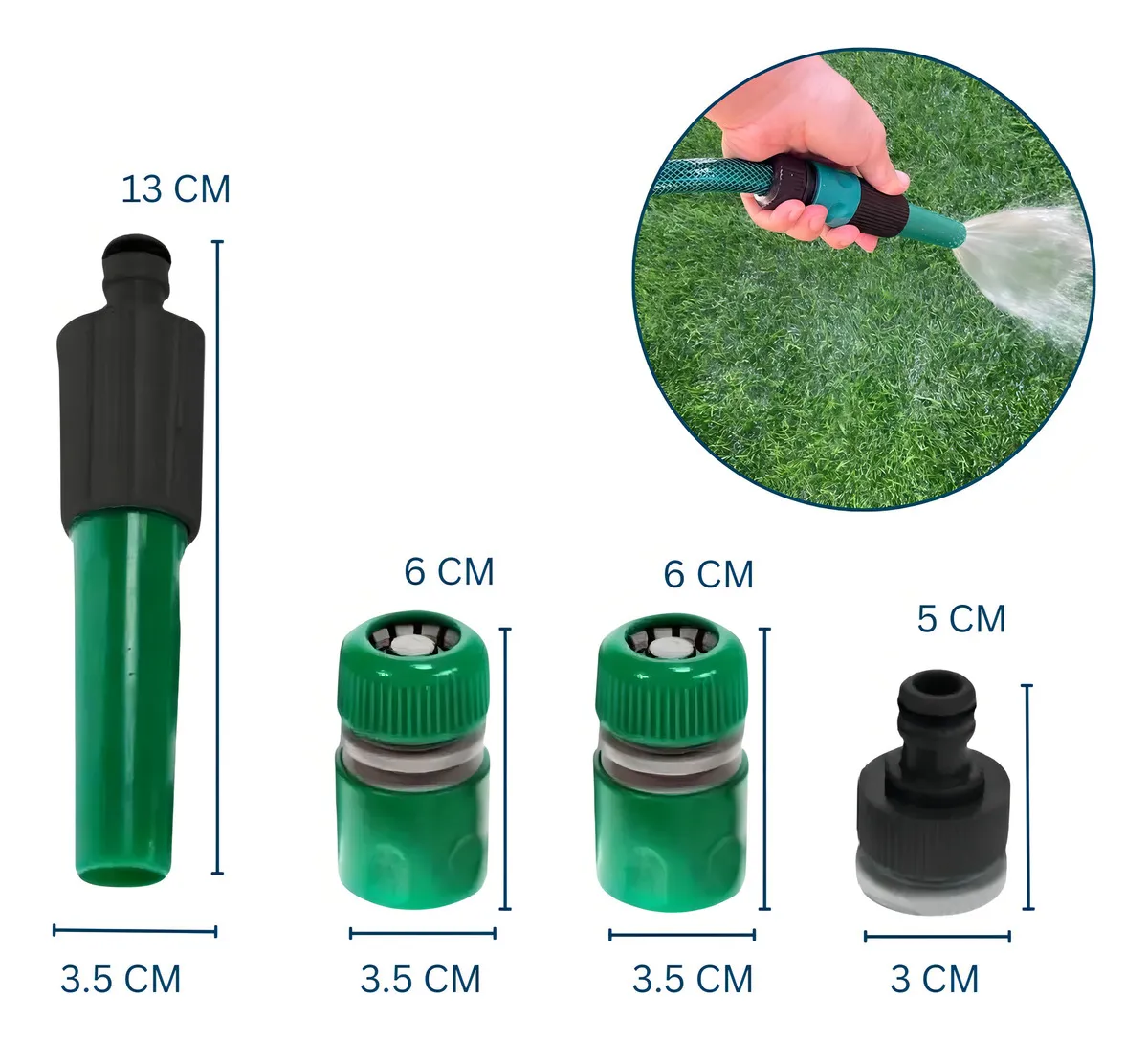 MANGUERA DE RIEGO JARDÍN REFORZADA 1/2 PULGADA 10 METROS CON ACOPLES DICAS - 2