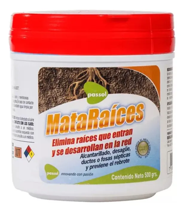 MATA RAICES ELIMINADOR 500GRS PASSOL CAÑERIAS DUCTOS ALCANTARILLADO - 1