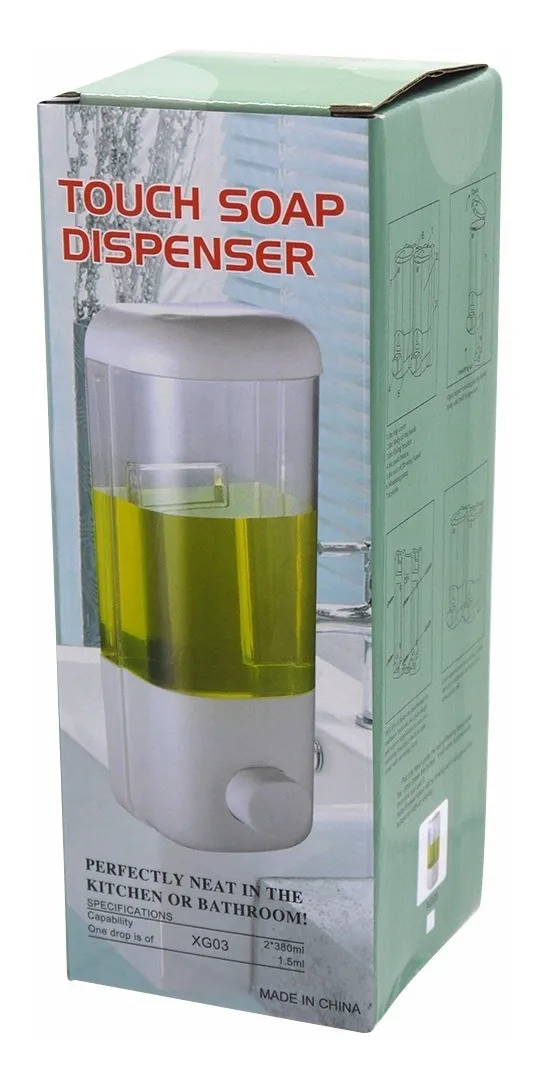DISPENSADOR JABON GEL LÍQUIDO DESINFECTANTE SHAMPOO COLOR TRANSPARENTE - 5