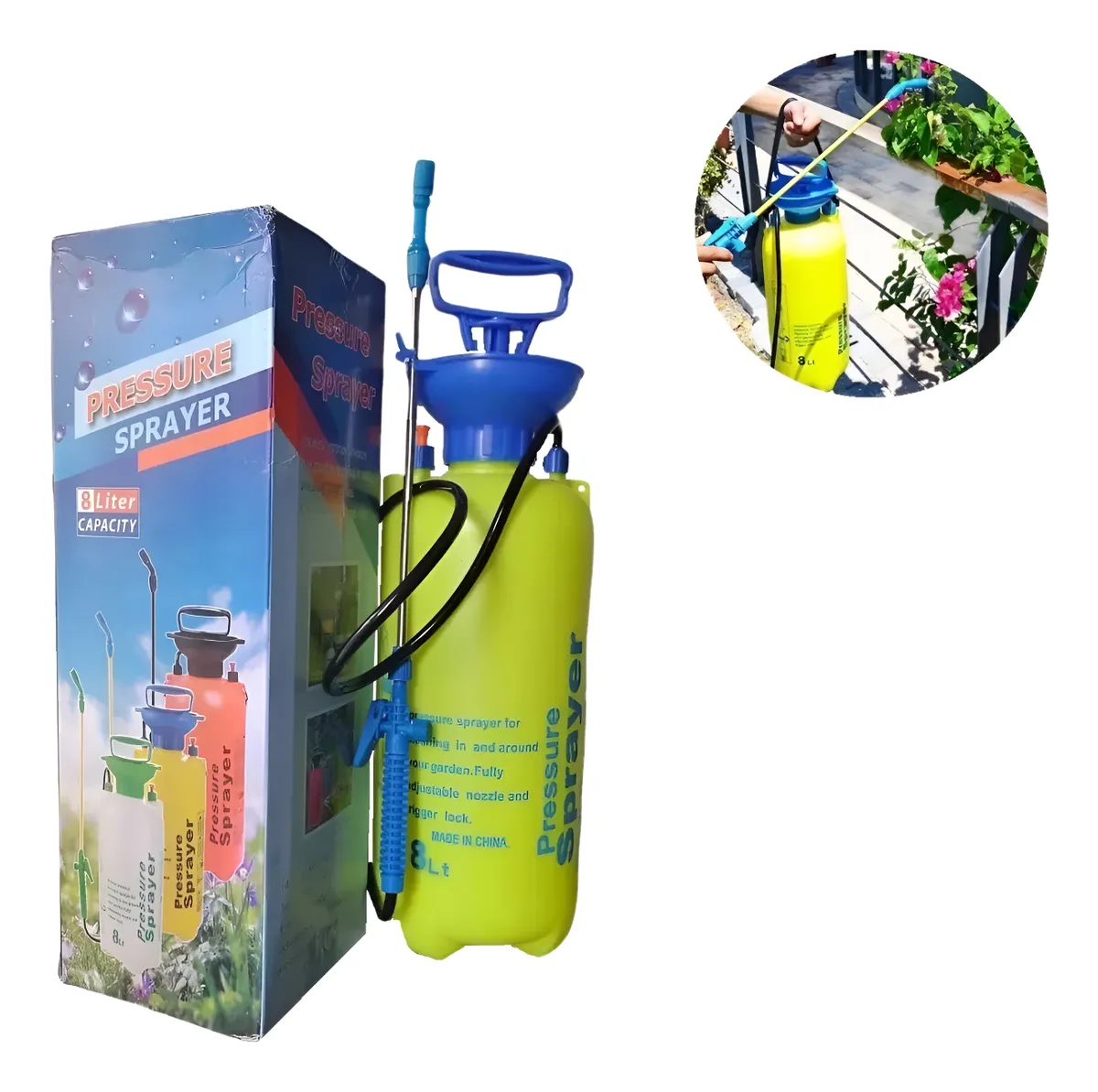 FUMIGADOR PULVERIZADOR ROCIADOR 8 LITROS BOMBA MANUAL - 1