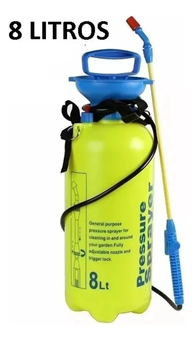 FUMIGADOR PULVERIZADOR ROCIADOR 8 LITROS BOMBA MANUAL - 2