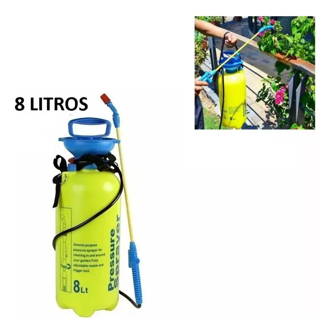 FUMIGADOR PULVERIZADOR ROCIADOR 8 LITROS BOMBA MANUAL - 3