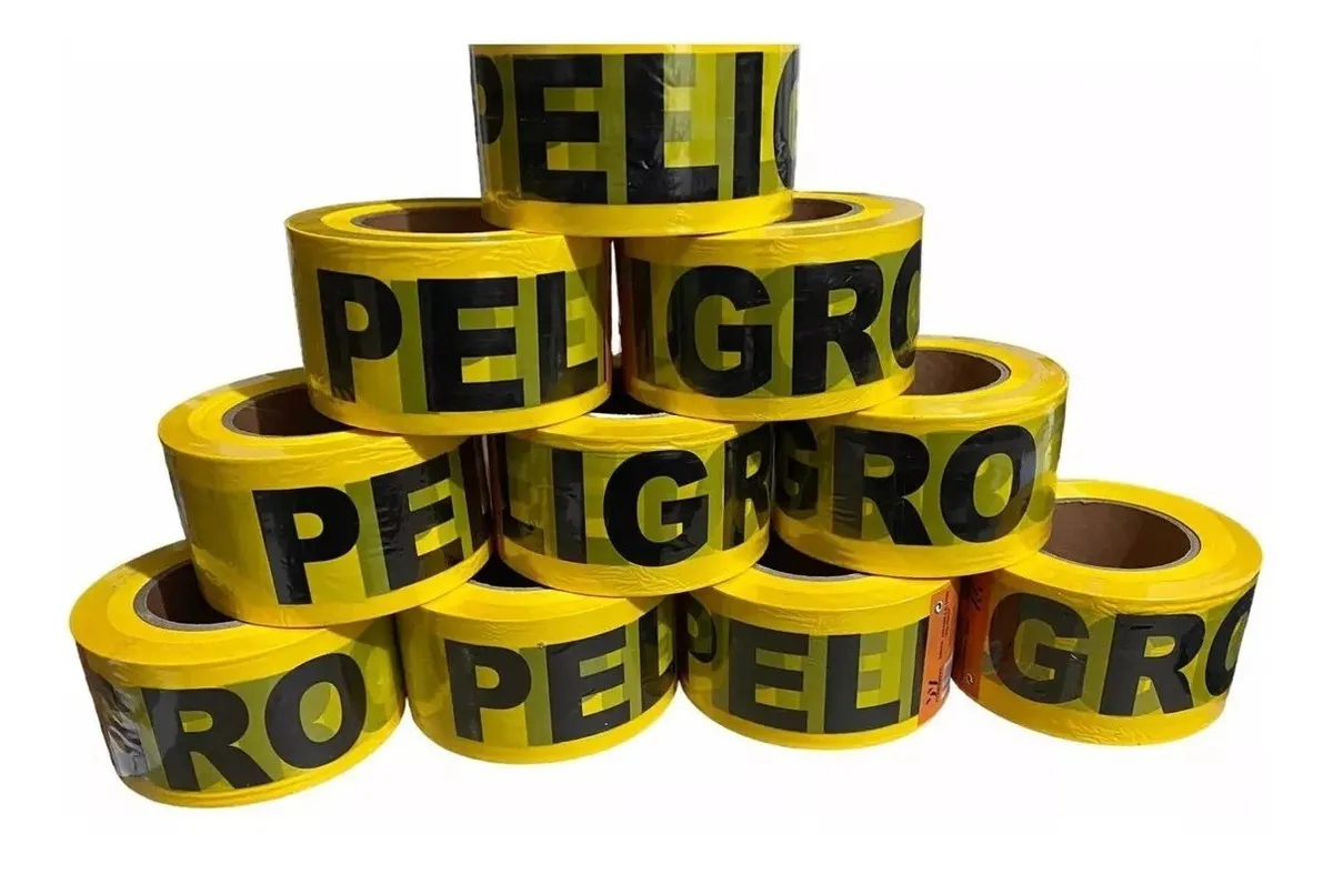 CINTA PELIGRO AMARILLA 75MM X 305 MTS COLOR AMARILLO - 1