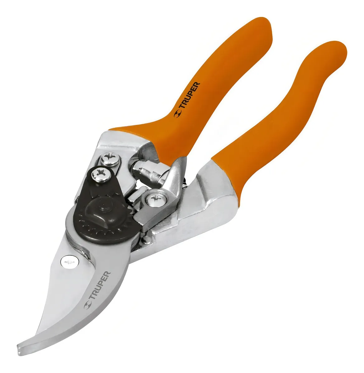 TIJERA DE PODA 8 PULGADAS 20 CM CUERPO ALUMINIO TRUPER COLOR NARANJA - 1
