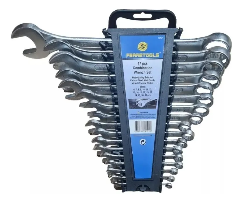 JUEGO DE 17 PCS LLAVE PUNTA CORONA 6 A 32 MM DE ACERO - 1