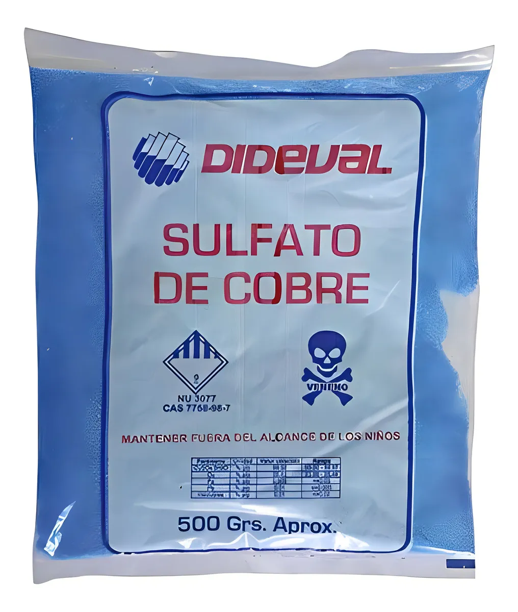 SULFATO DE COBRE 500 GRS ALGUICIDA PISCINA - 1