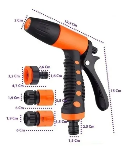 SET PISTOLA RIEGO JARDIN, ADAPTADORES MANGUERA ALTA PRESIÓN - 2