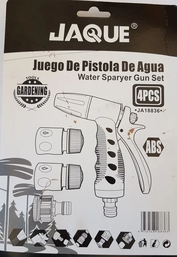 SET PISTOLA RIEGO JARDIN, ADAPTADORES MANGUERA ALTA PRESIÓN - 5