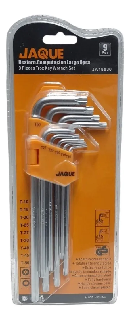 JUEGO DE LLAVES ESTRELLAS TORX 9 PIEZAS JAQUE / SERTEC - 1