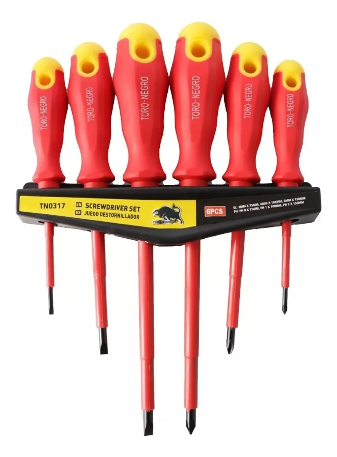 JUEGO DESTORNILLADOR P/ELECTRICISTA AISLADOS 6PCS TN0317 - 3