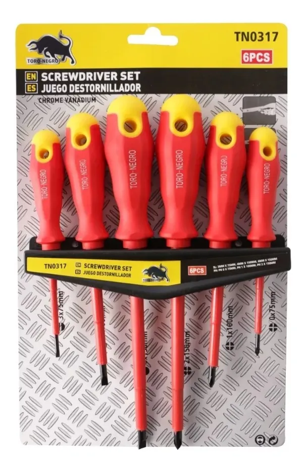 JUEGO DESTORNILLADOR P/ELECTRICISTA AISLADOS 6PCS TN0317 - 4