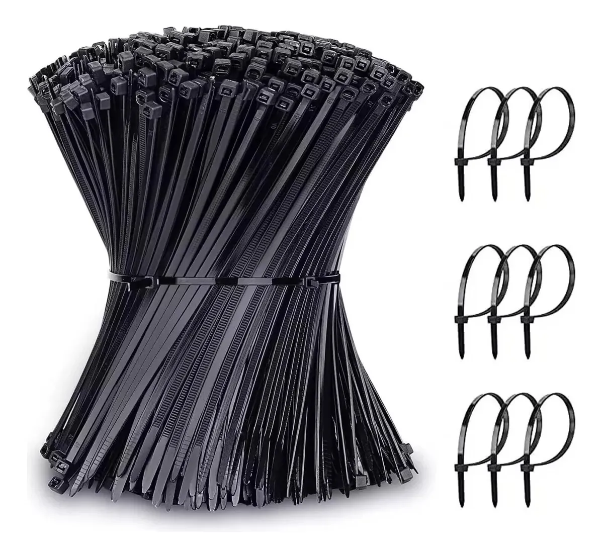 GENÉRICO 500 UNIDADES AMARRAS PLASTICAS 3.6MM X 200MM COLOR NEGRO