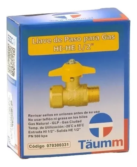 PACK 12 LLAVE PASO GAS 1/2 HI HE TAUMM - 3