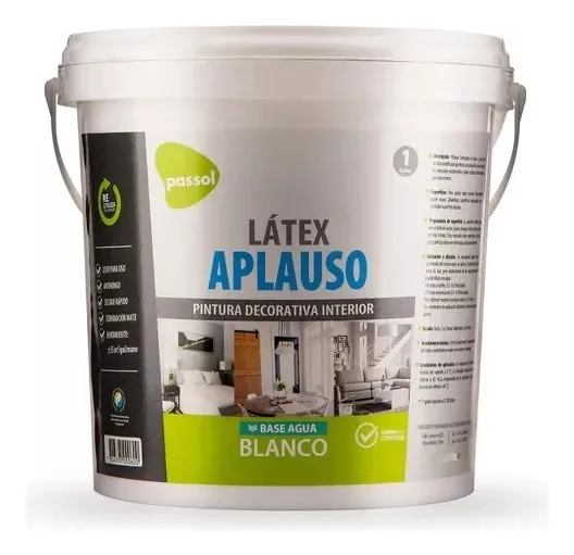 PINTURA LÁTEX BLANCO ACABADO MATE GALÓN 3.78LTS PASSOL - 1