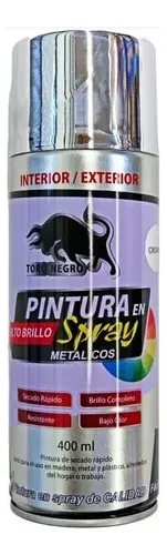 PINTURA SPRAY CROMO CROMADO METALICO WALTEK 400 ML - 1