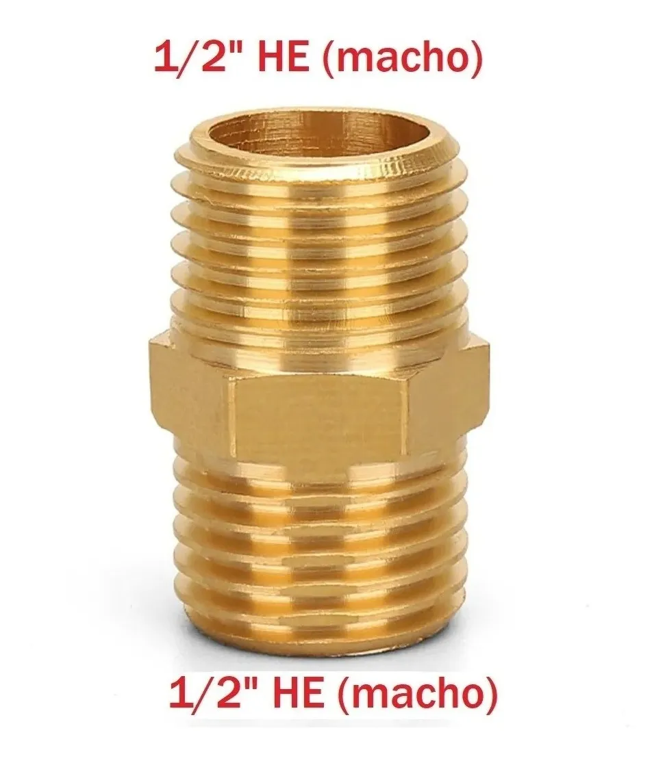 CONECTOR 1/2 X 1/2 HE/HE NIPLE ADAPTADOR - 2