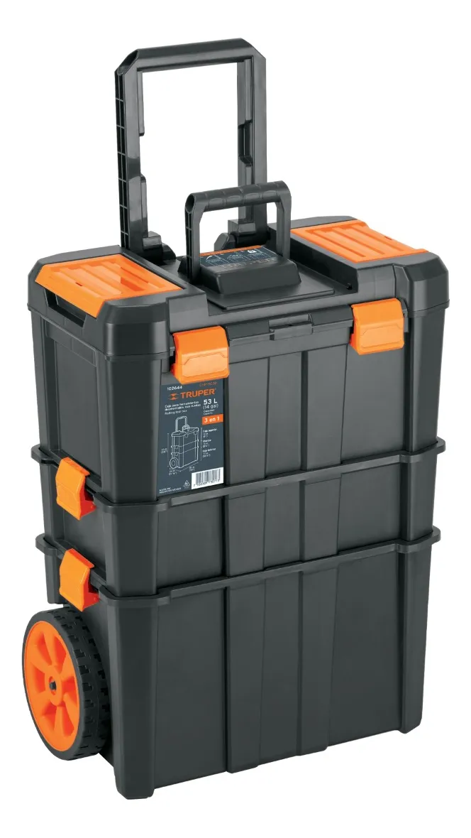 CAJA PARA HERRAMIENTAS 19 X25 3 EN 1 DESMONTABLE TRUPER CHP-1925R COLOR NEGRO - 5