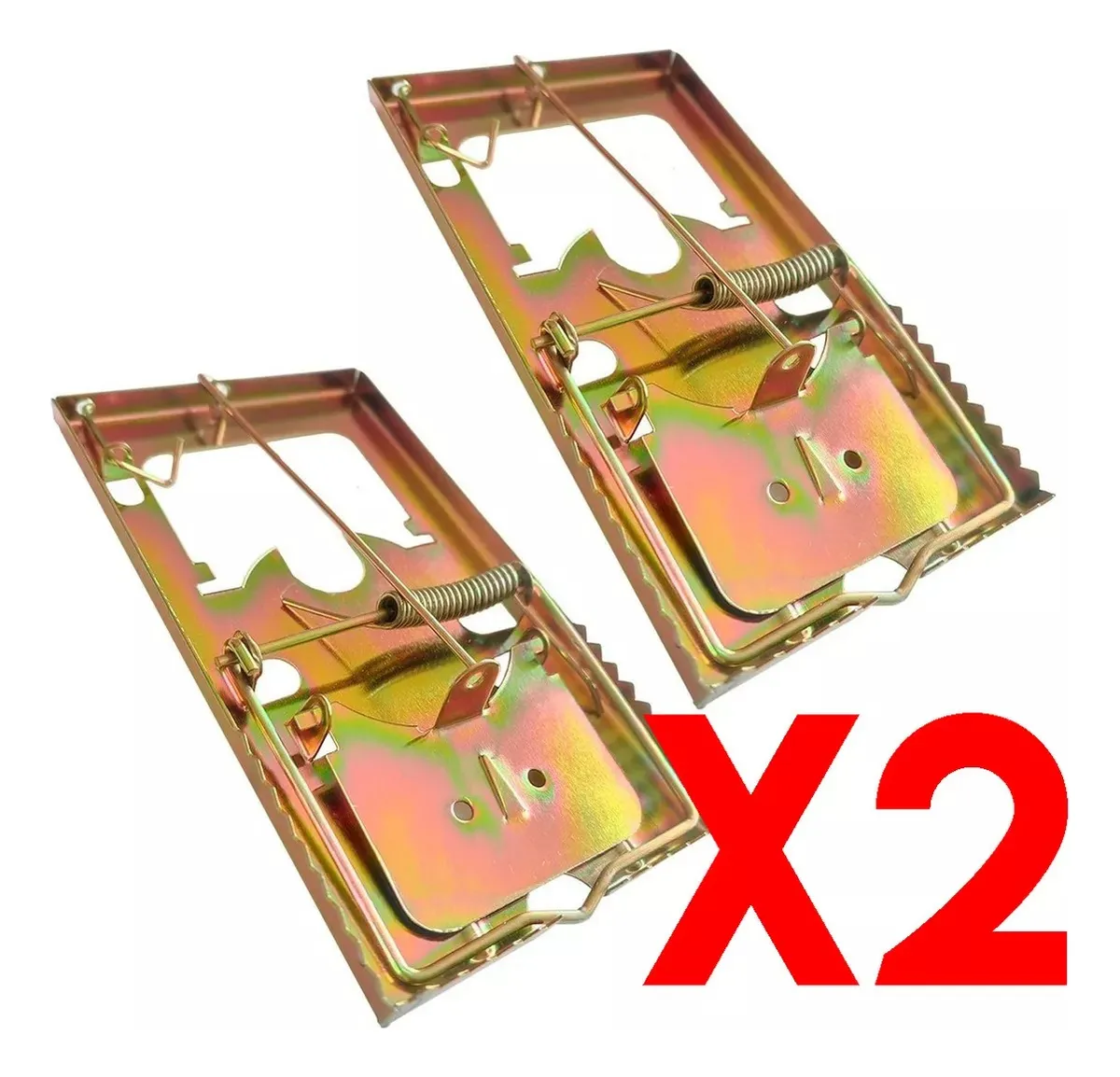 2 TRAMPA RATON METALICA GRANDE 2PCS 82X165MM ROEDORES RATAS - 1