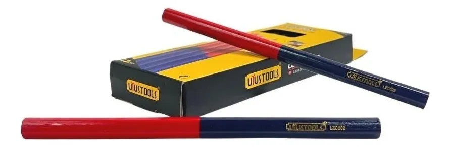 PACK 12 LÁPICES CARPINTERO BI-COLOR ROJO AZUL UYUSTOOLS - 2