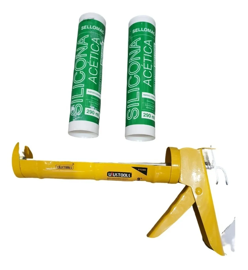 2 SILICONAS BAÑO Y COCINA TRANSP 290ML + CALAFATERA UYUSTOOL - 1