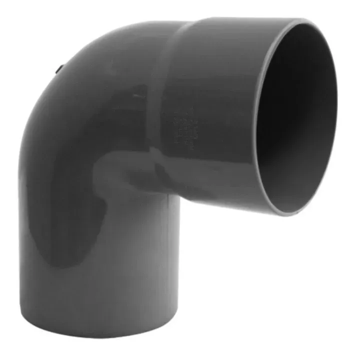 PACK 5 CODOS PVC GRIS SANITARIO 75 MM X 90 GRADOS - 1