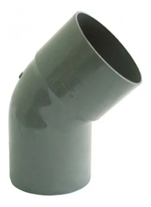 CODO PVC GRIS SANITARIO 75 MM X 45 GRADOS - 1