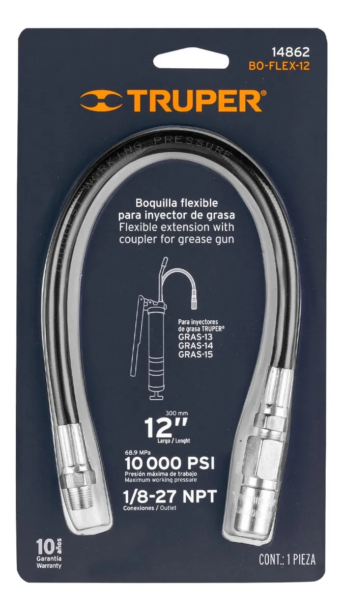 EXTENSIÓN FLEXIBLE PARA GRASERAS TRUPER 14862 - 4