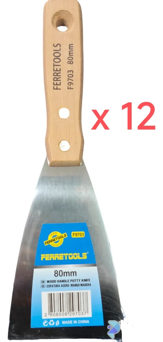 ESPATULA RECTA FLEXIBLE CONSTRUCCION 80MM PACK 12 UND - 1