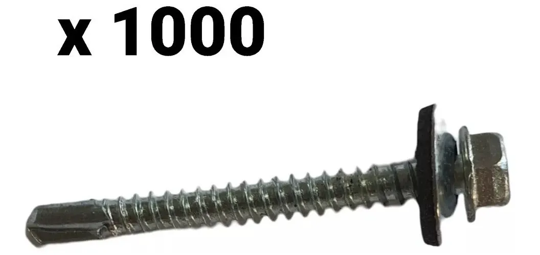10 CAJAS TORNILLO HEX PUNTA BROCA C/GOLILLA DE 12X2 1/2 100U - 1