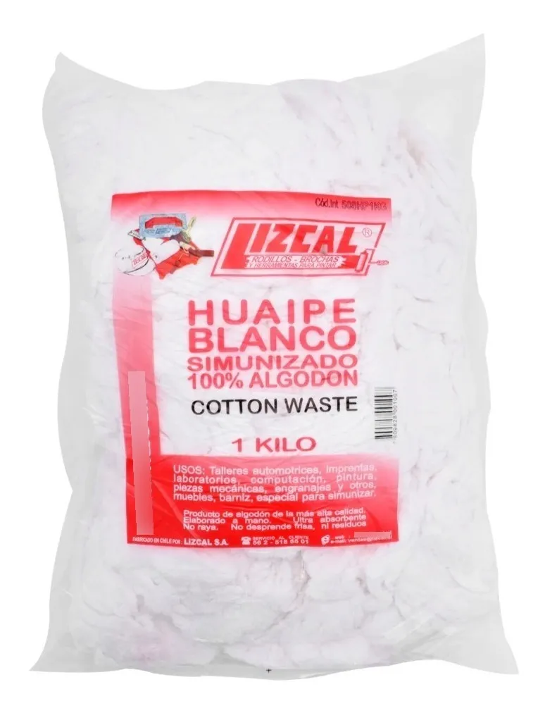 HUAIPE SIMUNIZADO EN COLOR BLANCO ALGODON 1KG - 1