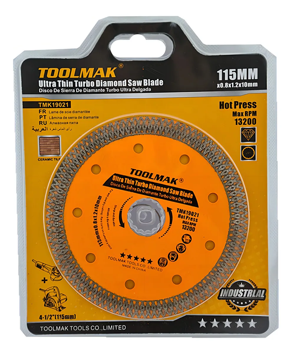 DISCO HOJA SIERRA DE DIAMANTE TURBO 4 1/2 PULGADAS TOOLMAK - 1