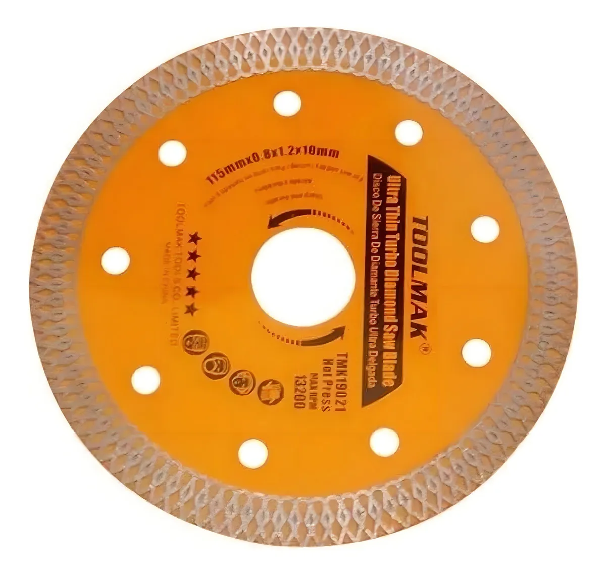 DISCO HOJA SIERRA DE DIAMANTE TURBO 4 1/2 PULGADAS TOOLMAK - 4