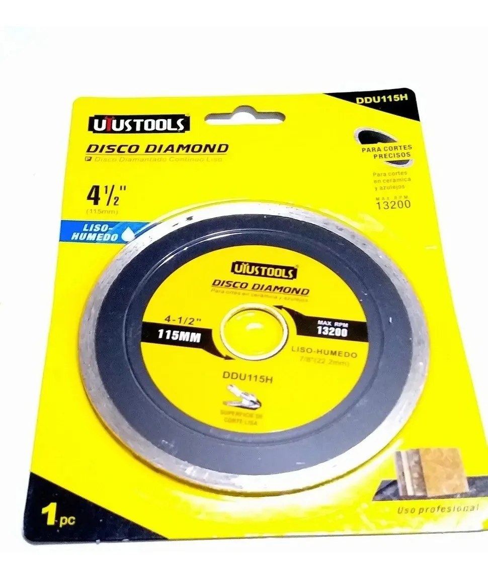 DISCO CERAMICA DIAMANTADO 4 1/2 LISO HUMEDO UYUSTOOLS - 1