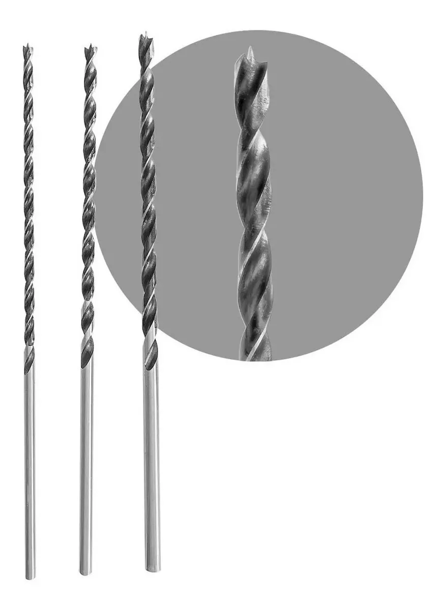 BROCA MADERA LARGA 3PCS 8 - 10 - 12MM X 30CM CARPINTERIA - 1