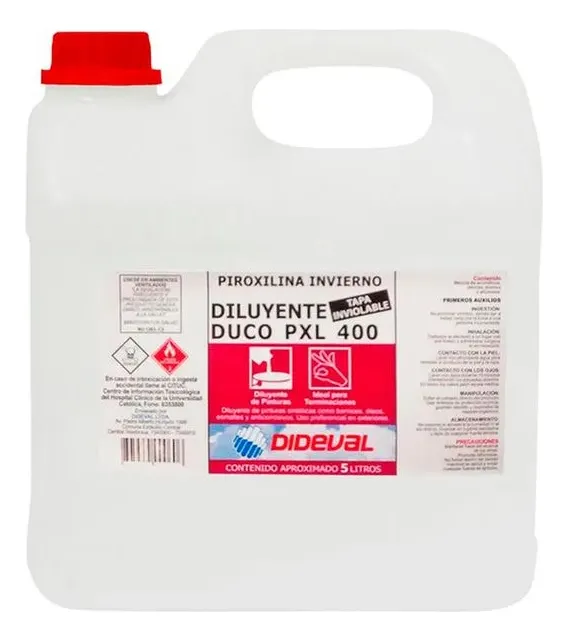BIDÓN 5 LITROS DUCO PXL 400 INVIERNO DILUYENTE DIDEVAL CERDA - 2