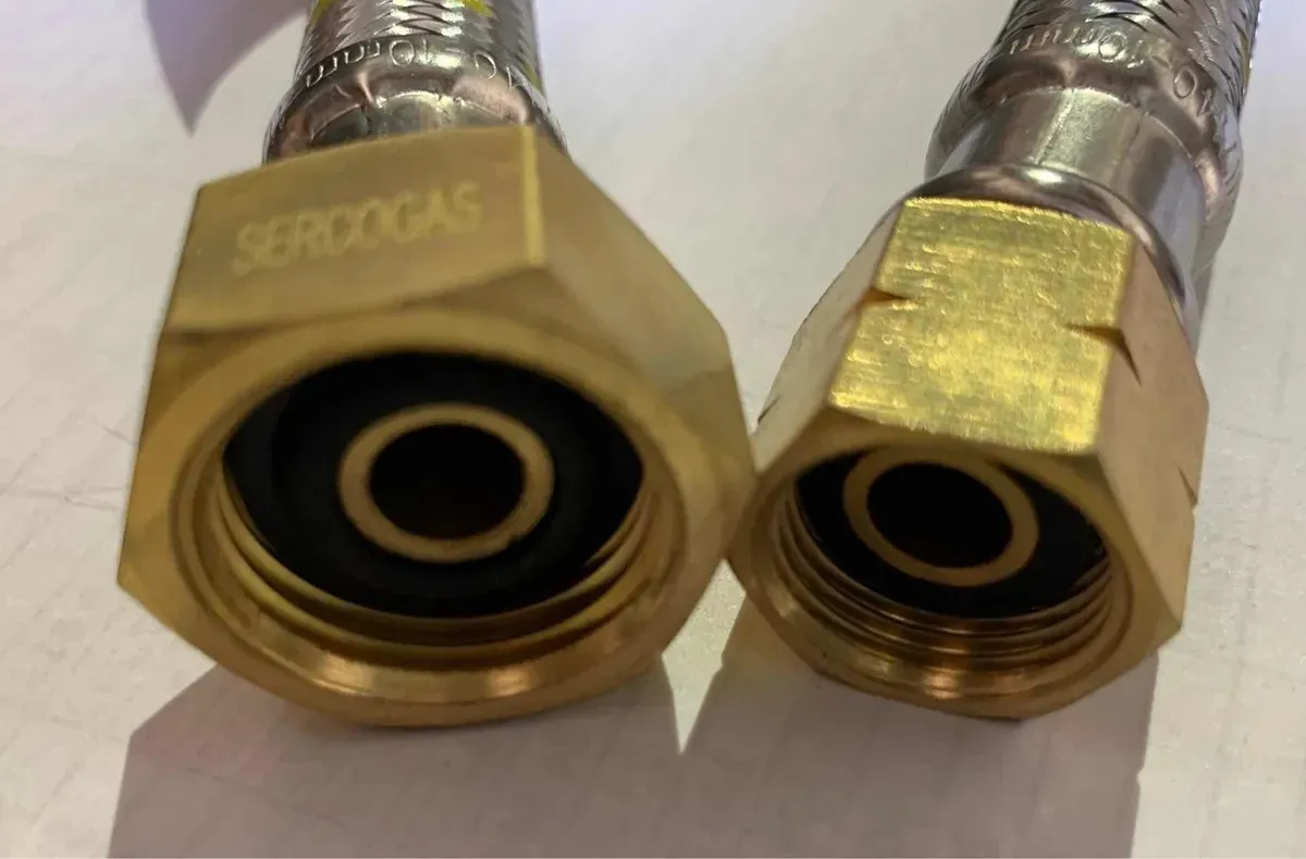 FLEXIBLE GAS 1/2 X 3/8 HI HI HILO IZQUIERDO 1 MT CERTIFICADA - 1
