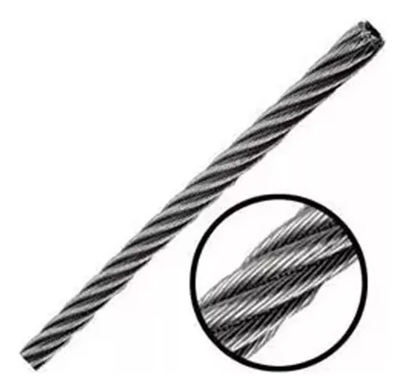PIOLA O CABLE DE ACERO 3MM ROLLO 100 MTS GALVNZ - 3