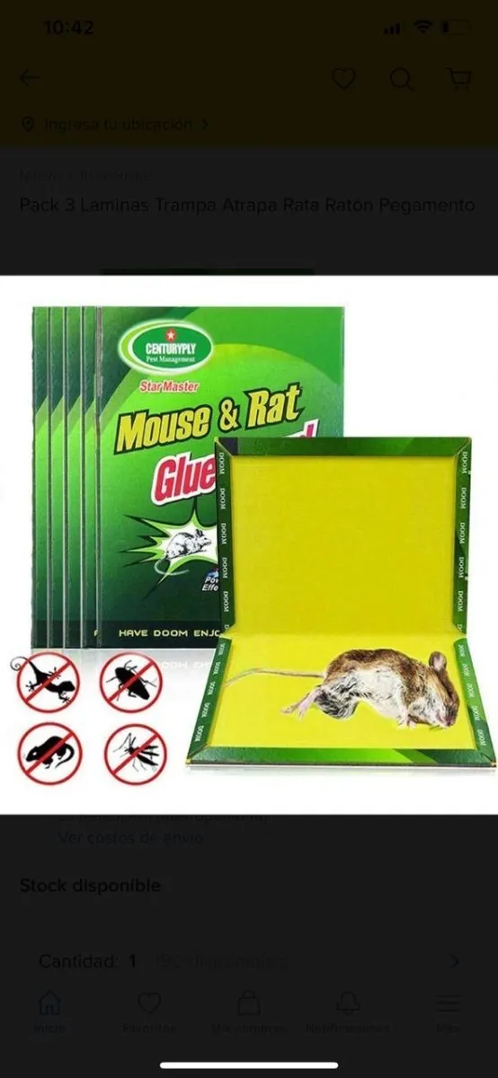 TRAMPA PEGA RATONES PACK 3 UND - 1