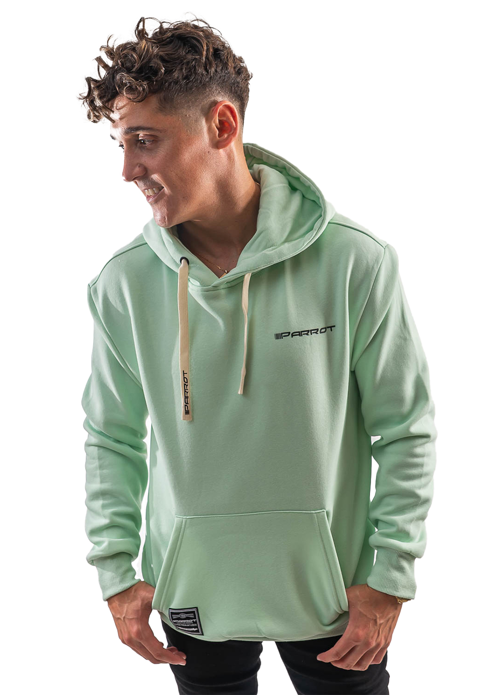 POLERÓN DE HOMBRE CON GORRO, DISEÑO LISO Y CORTE OVERSIZE - 1