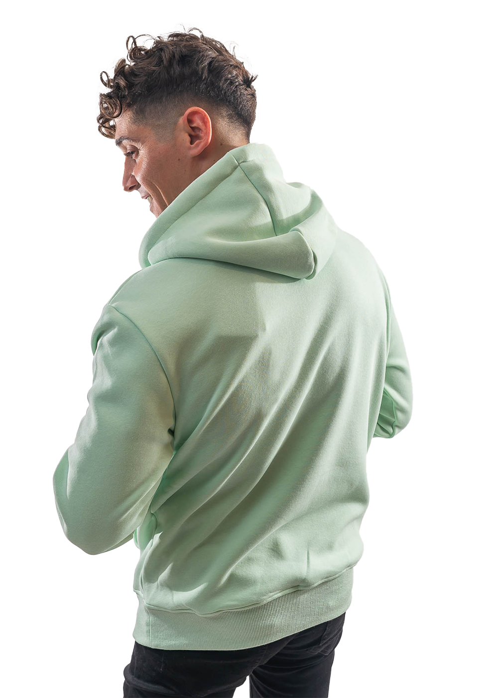 POLERÓN DE HOMBRE CON GORRO, DISEÑO LISO Y CORTE OVERSIZE - 2
