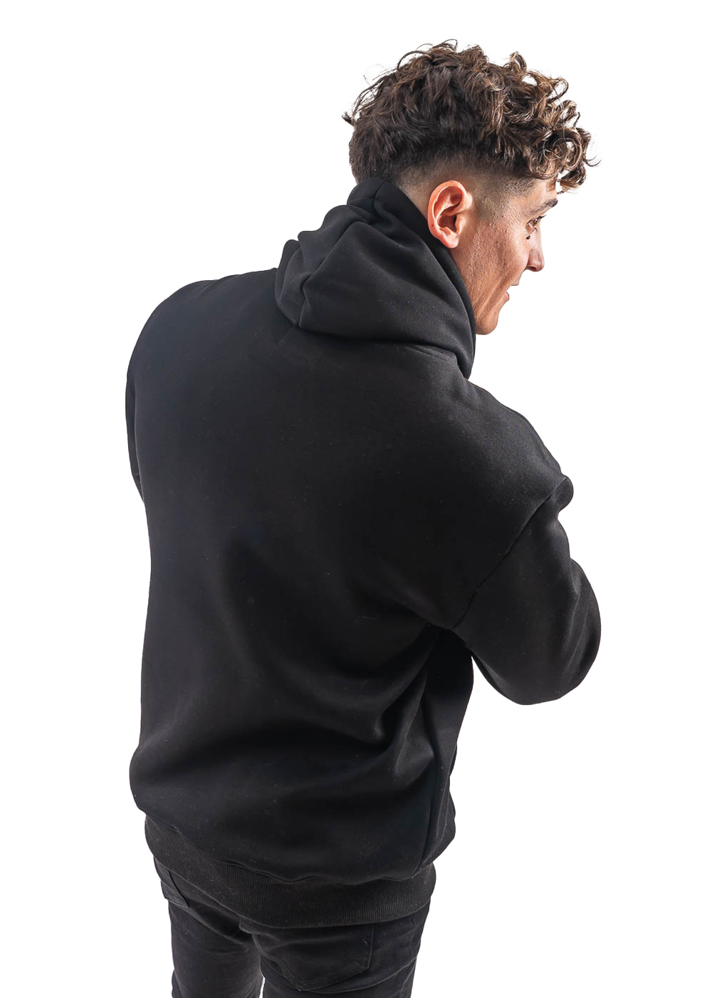 POLERÓN DE HOMBRE CON GORRO, DISEÑO LISO Y CORTE OVERSIZE - 2