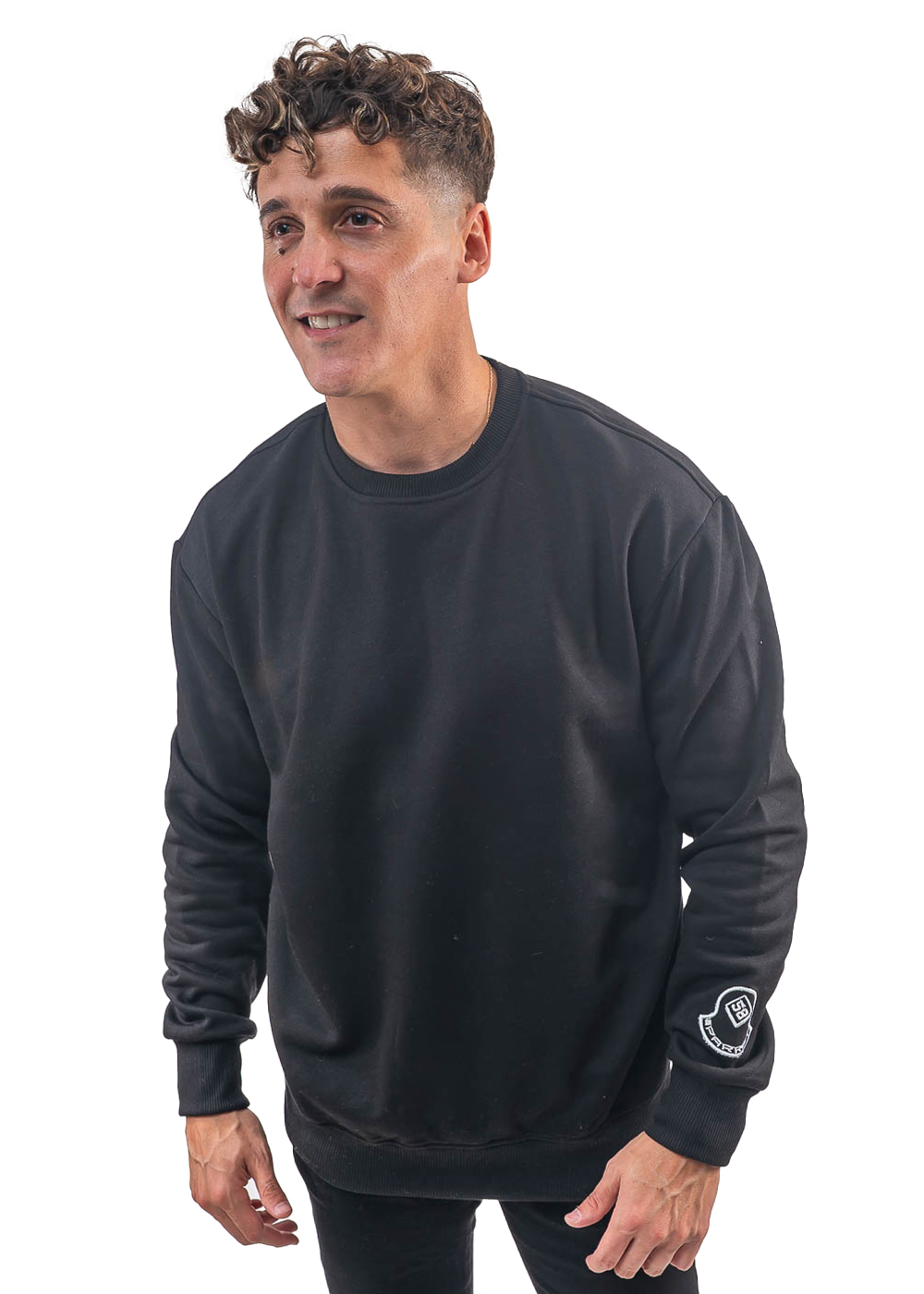 POLERÓN DE HOMBRE CON CUELLO POLO, DISEÑO LISO Y CORTE OVERSIZE. - 1