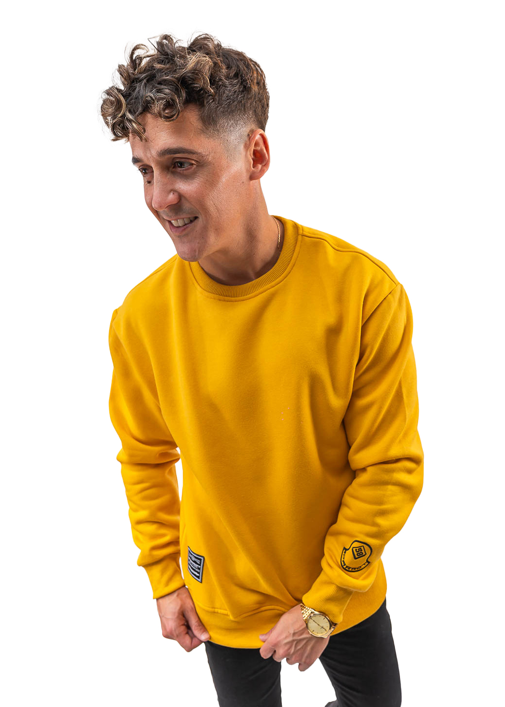POLERÓN DE HOMBRE CON CUELLO POLO, DISEÑO LISO Y CORTE OVERSIZE. - 1