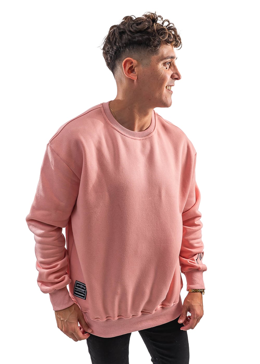 POLERÓN DE HOMBRE CON CUELLO POLO, DISEÑO LISO Y CORTE OVERSIZE. - 1