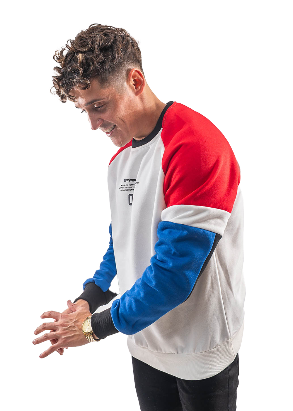POLERÓN CUELLO REDONDO, DISEÑO TRICOLOR. - 2