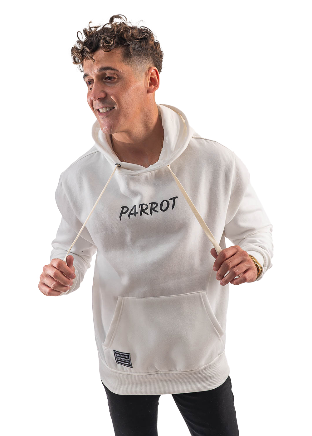 POLERÓN CON GORRO Y BOLSILLO CANGURO, DISEÑO TRICOLOR. - 1