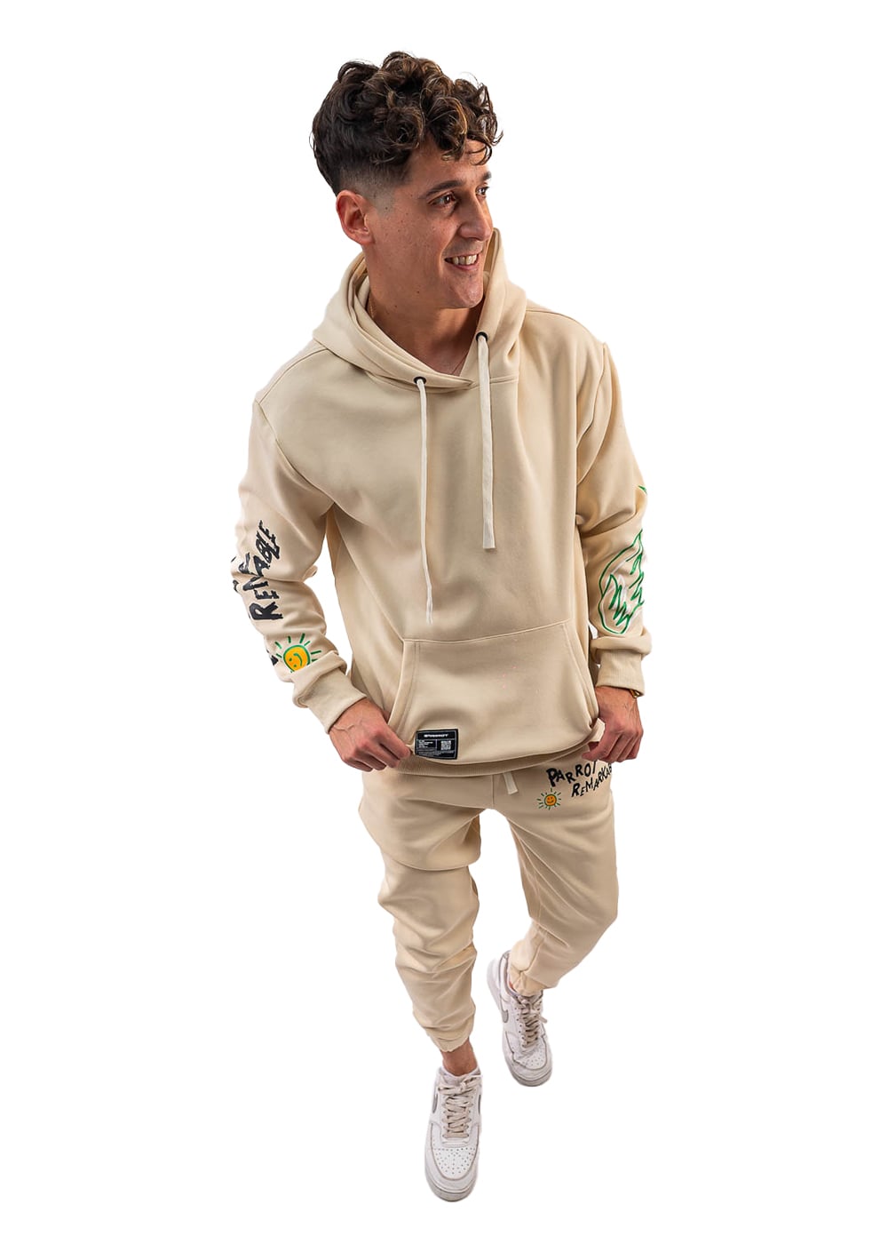 SET DE BUZO PARA HOMBRE, COMPUESTO POR POLERÓN CON GORRO Y JOGGER - 1