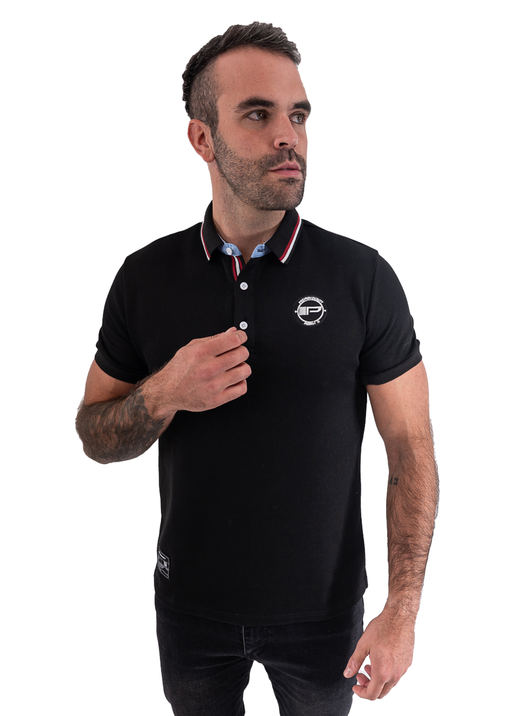 POLERA MANGA CORTA CON LOGO BORDADO - 1