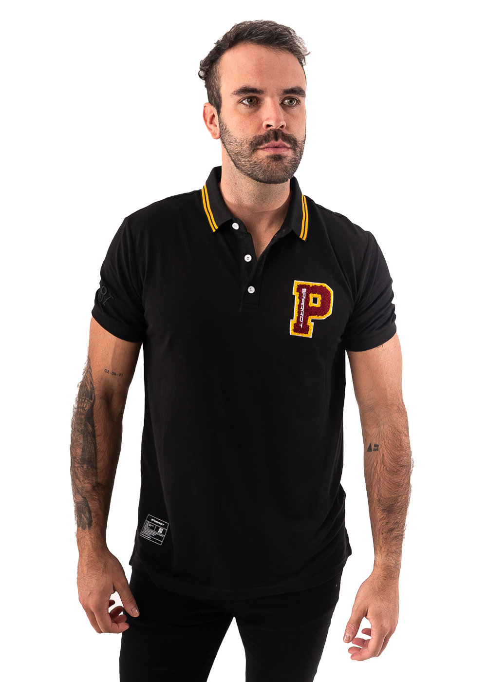 POLERA MANGA CORTA CON LOGO BORDADO - 1