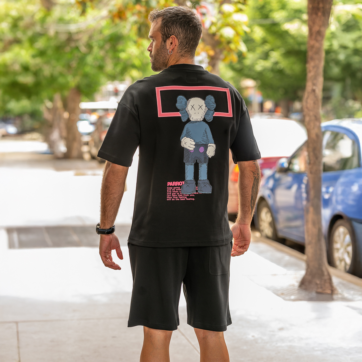 CONJUNTO POLERA CON SHORT PARROT - 5
